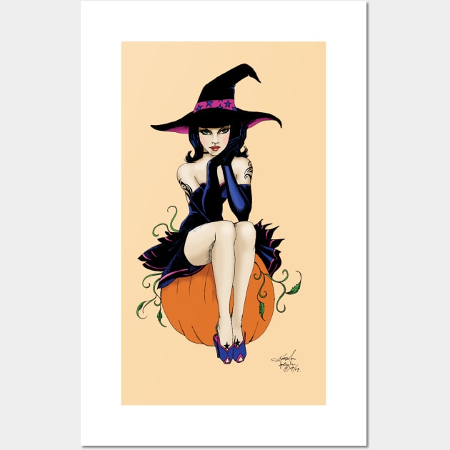 Pumpkin Witch Wall Art by tigressdragon